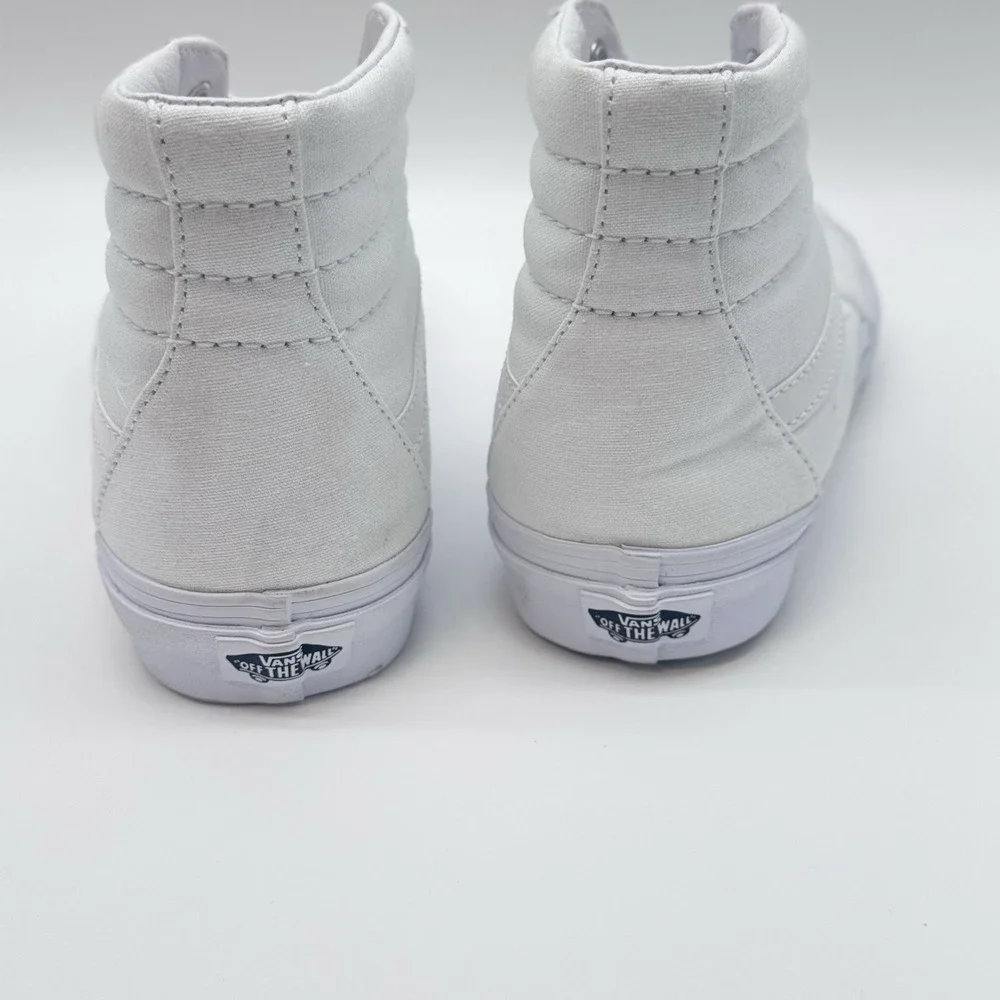 Size 8M,9.5W- VANS Sk8-Hi Shoes Mens White High Top Sneakers Canvas Skateboard
